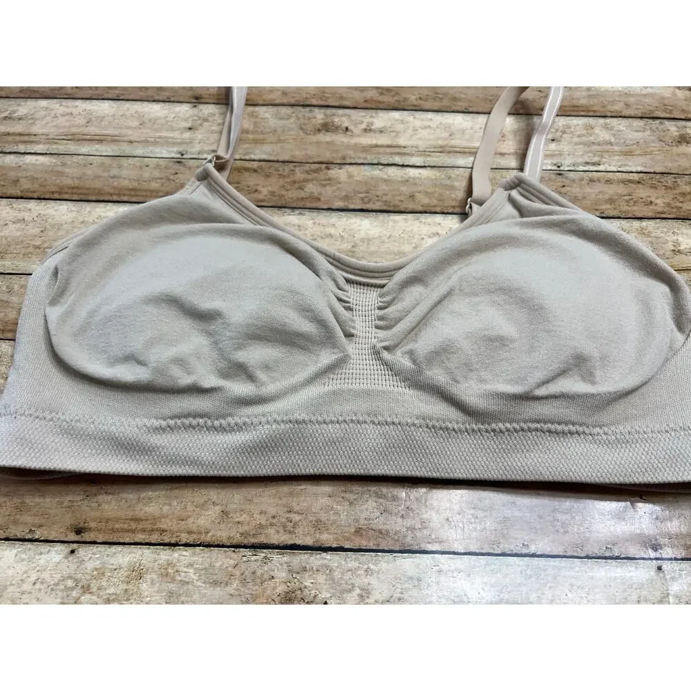 Motherhood Maternity Nursing Bra Tan Beige Nude Size Large